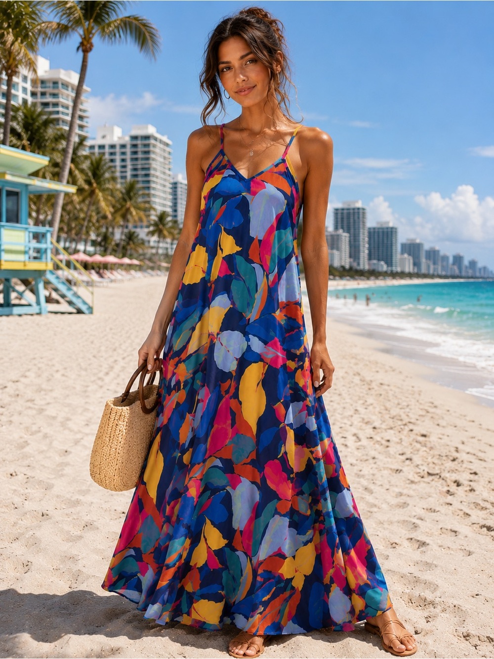 NICOLE MILLER NEW YORK MULTICOLOR MAXI DRESS SM